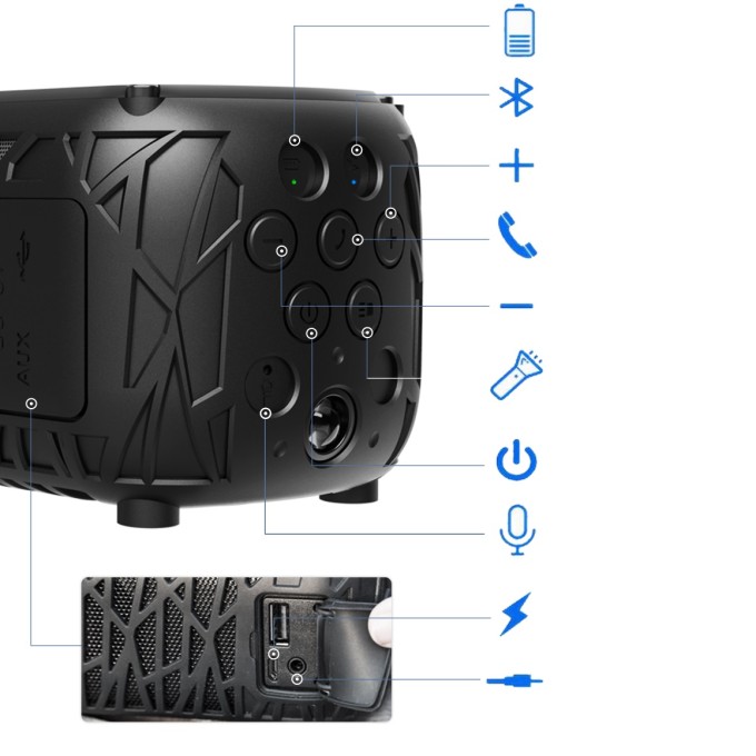 Hordozható Bluetooth hangszóró power bankkal AERIUM S5000 Solar Outdoor