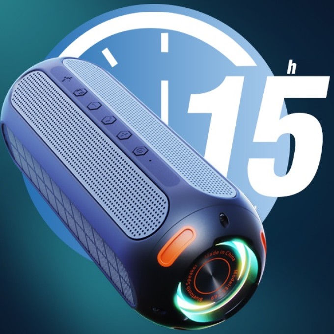 Hordozható Bluetooth hangszóró napelemmel AERIUM T5000 LED TWS